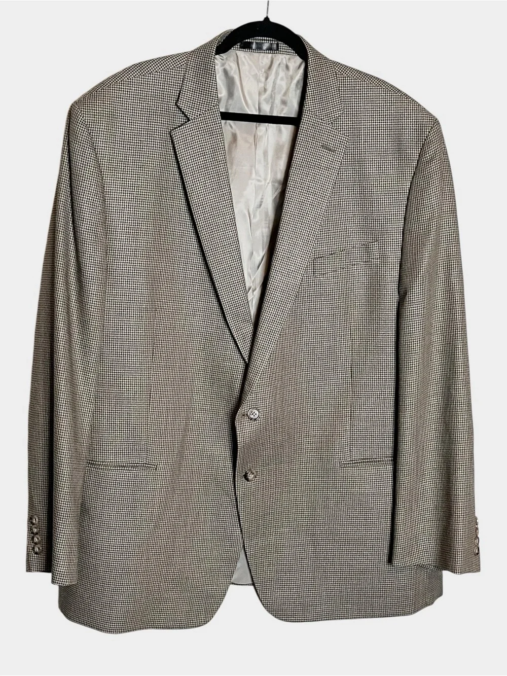 LAUREN RALPH LAUREN Silk Wool Houndstooth Sport Coat Blazer 52L